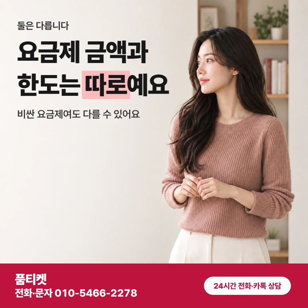 SKT이용료 요금제와 한도